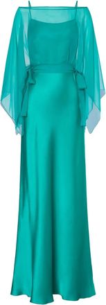 Alberta Ferretti Abito lungo svasato - Verde
