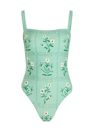 Agua Bendita Durazno Ceiba Floral-embroidered Swimsuit - Multicoloured - XS (UK6 / XS)