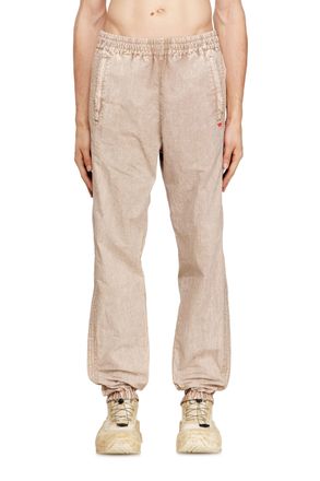 Diesel Washed nylon pants with side bands - Pants - Man - Beige