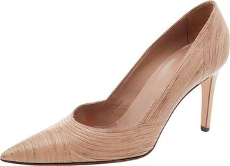 Sergio Rossi Beige Leather Pointed Toe Pumps