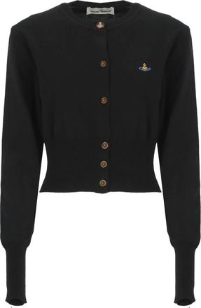 Vivienne Westwood Zwarte Katoen Kasjmier Cardigan Sweater - Dames - Vesten - Zwart - M - Katoen - Truien & Vesten