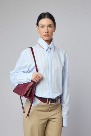 Jean Paul Gaultier Pinstriped Floating Collar Shirt