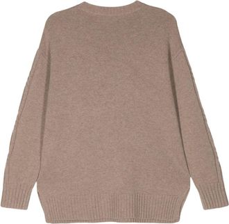 Max Mara Womens Cashmere Crewneck Jumper - Tan Wool - Size Medium