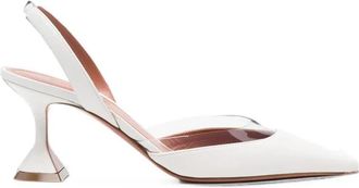 Amina Muaddi Lara Sling 70 - Dames - Pumps - Wit - 36 EU - Leer - Schoenen
