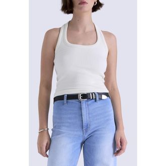 Pistola Denim Nattie Halter Top in Soft White at Nordstrom, Size X-Small