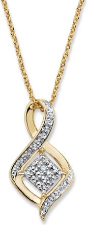 Palm Beach Jewelry Diamond Accent Gold-Plated Cluster Bypass Pendant Necklace 18 - 20