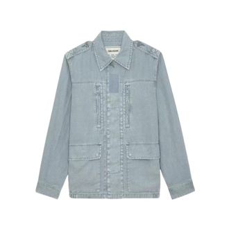 Zadig&Voltaire Denim Jackets, female, Gray, Size: S Kid Linen Jacket