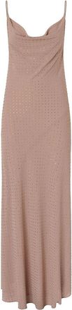 Pinko Farro Dress In Pink With Rhinestones