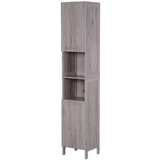 Kleankin Kleankin - Mobile Bagno Salvaspazio In Mdf Con Armadietti A 2 Ante E Ripiani