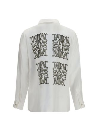 Max Mara MaxMarabesque Printed Silk Twill Shirt - White