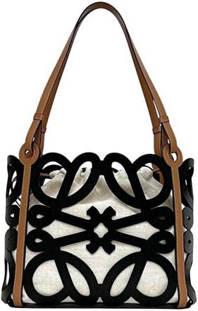 Loewe Black Brown Leather Tote Bag (Pre-Owned)