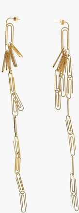 Off-white Maxi Orecchni in Effetto Dorato a Forma di Paperclip Off-White