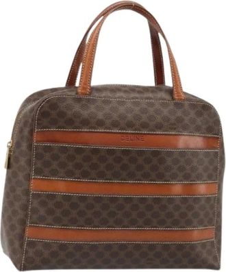 Celine Pre-owned Vintage Macadam Canvas Hand Bag - Dames - Vintage Handtas - Bruin - ONE Size - Leer - Vintage