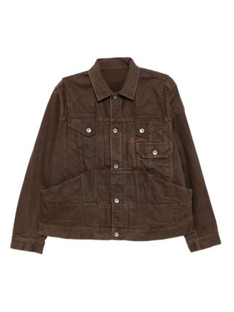 sacai cotton denim jacket - Brown