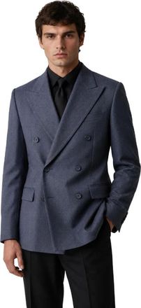 Dolce & Gabbana Jassen, Heren, Blauw, M, Leer, Sicilia Double-Breasted Jacket