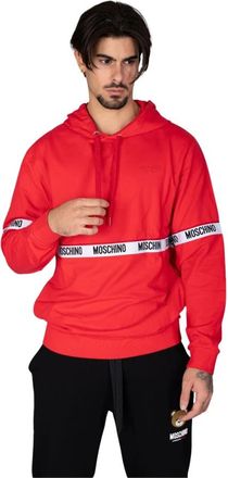 Moschino Heren Logo Band Sweater - Heren - Hoodies - Rood - L - Katoen - Hoodies & sweatvesten