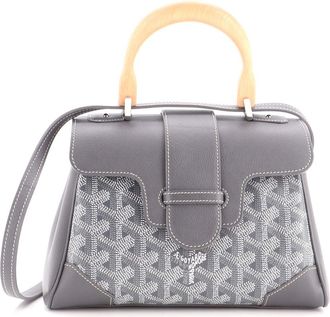 Goyard Saigon Top Handle Bag Coated Canvas with Leather Mini