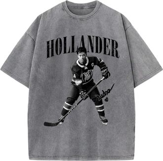 Generic Heated Rivalry Hollander&Rozanov Print Vintage Wash T-Shirt Unisex Cotton Short Sleeve Casual Streetwear Top for TV Series Fans (Grey,M)