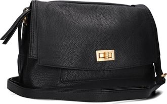 Smaak Tassen, Dames, Zwart, ONE Size, Leer, Zwarte leren schoudertas Ida