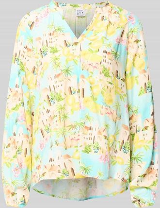 Emily van den Bergh Regular Fit Bluse aus Viskose im Allover-Look in Hellgruen, Gr&ouml;&szlig;e 36