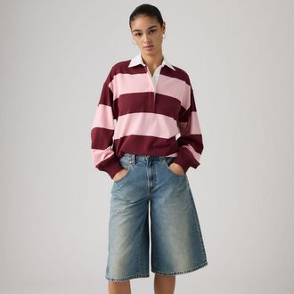 Levi's Reenie Rugby Long Sleeve Tee - Womens - XS - Multi Colour / Katie Stripe Coral Blush