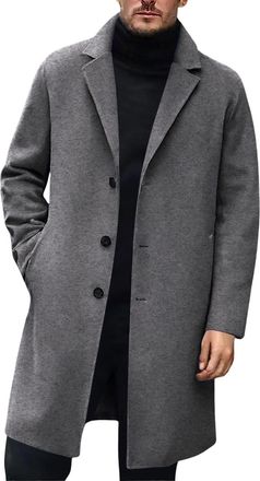 Generic Mens Duffle Coat Mens Wool Coats Singlebreasted Long Coats Thick Winter Jacket Elegant Outwear Casual Warm Slim Fit Outwear Wool Business Winter Jacke