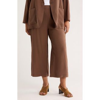 Max Studio Brushed Twill Crop Wide Leg Pants in Acorn at Nordstrom Rack, Size 1 X