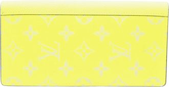 Louis Vuitton Taigarama Yellow Leather Long Wallet (Bi-Fold) (Pre-Owned)