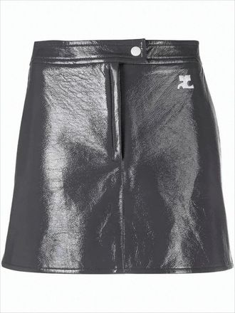 Courrèges Reflective Mini Skirt With Button Closure