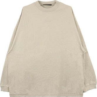 Fear of God logo-embroidered long-sleeve T-shirt - men - Cotton - L - Neutrals