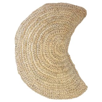 NATYAL Coj&iacute;n infantil de rafia natural con forma de luna 45x30cm
