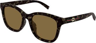 Gucci GG1984SK Asian Fit 003 Womens Sunglasses Tortoiseshell Size 55