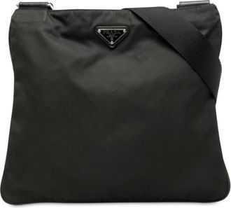 Prada Pre-owned Cross Body Bags, female, Black, Size: ONE SIZE Pre-owned Vintage Nylon Crossbody Bag