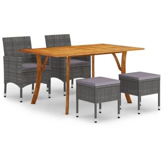 vidaXL Juego De Comedor De Jard&iacute;n De 5 Piezas Gris Vidaxl