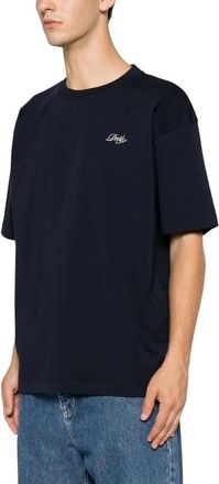 Dr&ocirc;le de Monsieur Tops, Heren, Blauw, S, Katoen, T-shirt met geborduurd logo