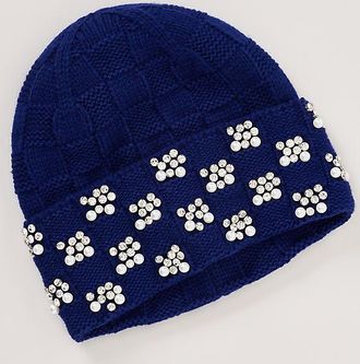 Maeve Checkered Crystal Beanie