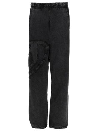 Diesel Washed Black P-Marky-Den Textured Patch Sweatpants