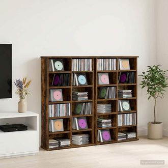 vidaXL Vidaxl Mobile Per Cd 2 Pz Rovere Fumo 60 X 17 X 92 Cm