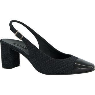 Paul Green Dallas Slingback Cap Toe Pump in Black Grace Soft Patent at Nordstrom, Size 10.5Us