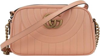 Gucci Gewatteerde leren schoudertas met logo - Dames - Schoudertassen - Oranje - ONE Size - Leer - Tassen