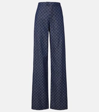 Gucci GG jacquard wide-leg jeans
