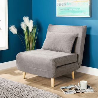 Home Source Industries Single Clic Clac Sofa Bed Sleeper Couch Upholstered Living Furniture in Grey