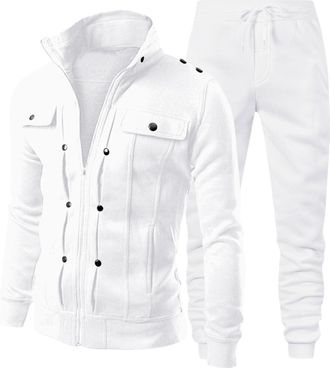 Generic Tracksuit Mens Full Set Track Suits 2 Piece Suit for Men Mensclothes Sets Tracksuits Uk Winter Christmas Sports Clothes Track_suit Mens Gym Outfit Men