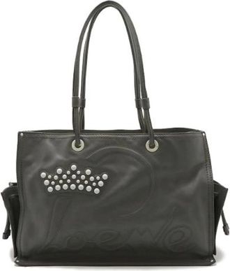 Loewe Pre-owned Tote Bags, female, Gray, Size: ONE SIZE Pre-owned Leather shoulder-bags