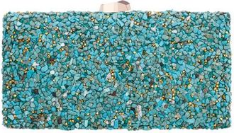 Nina Embellished Clutch in Turquoise at Nordstrom