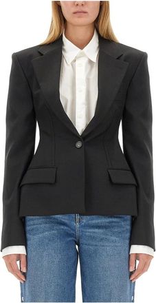 Stella McCartney Sculpted Blazer - Dames - Blazers - Zwart - S - Katoen - Jassen