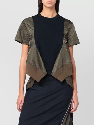 sacai cotton and nylon t-shirt