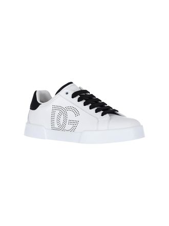 Dolce & Gabbana Perforated Logo Low-Top Sneaker - White