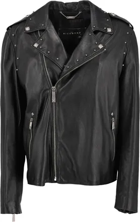 John Richmond Giacca biker in pelle - Nero