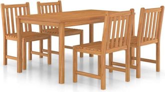 vidaXL 5 Piece Garden Dining Set 150x90 cm Solid Teak Wood vidaXL